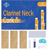 Clarinet Joint Cork Replacement Kit &ndash; Includes Cork, Glue, Knife, Taping, Cork Grease &amp; Sandpaper &ndash; Complete DIY Repair Set for All Clarinets
