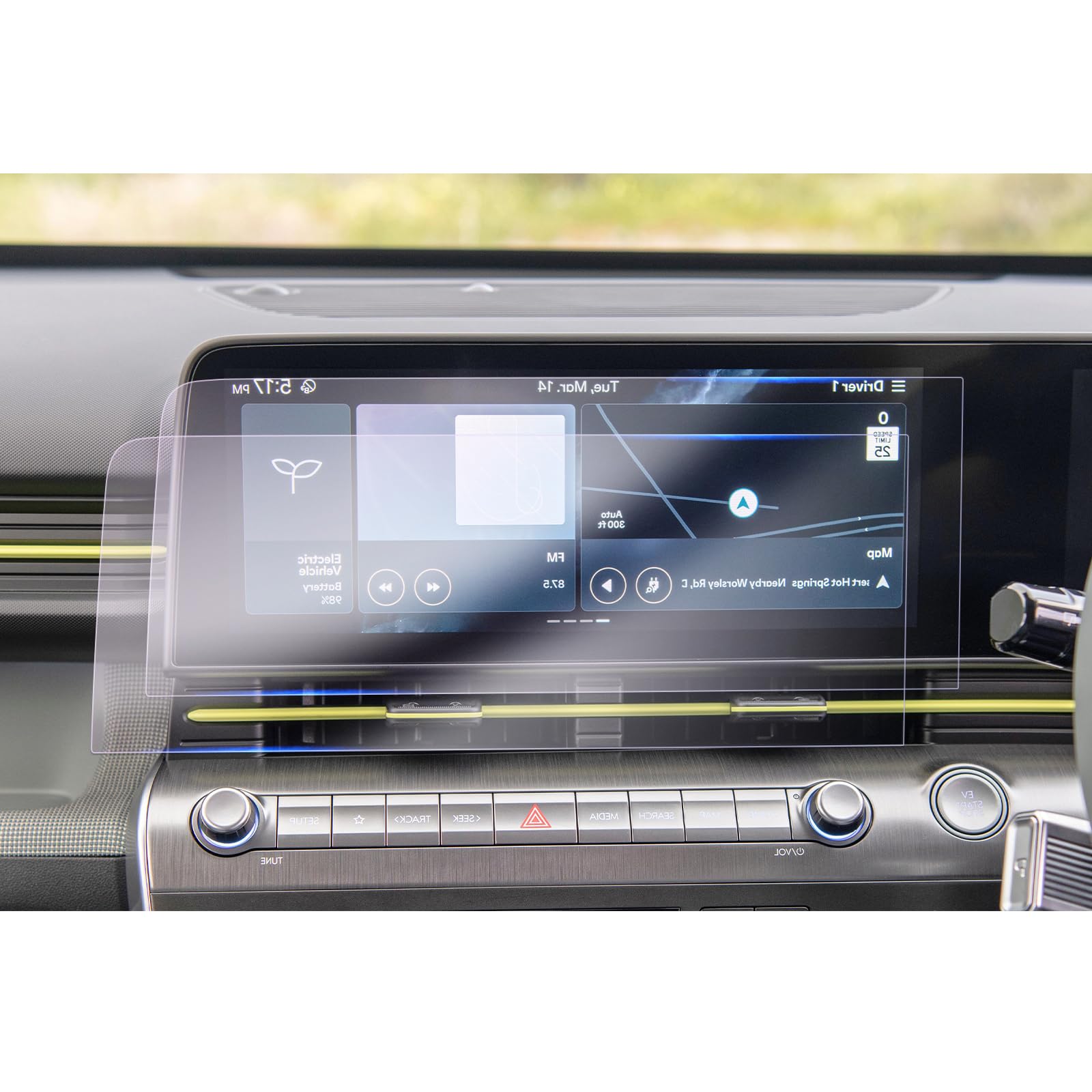 GAFAT [UK RHD] Compatible With Hyundai Kona SX2 2024-2025 12.3" Navigation Screen Protector, Nano Protective Film Display for New Kona EV Hybrid Touch Screen Accessories (2 PCS)