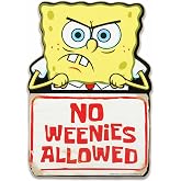 SpongeBob SquarePants No Weenies Allowed Wood Wall Decor | Fun SpongeBob Sign for Game Room or Man Cave