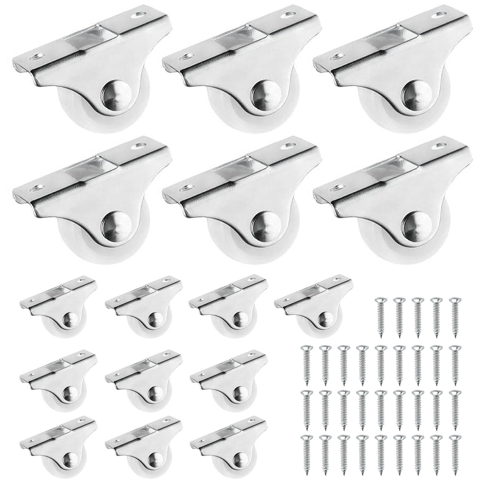 KIPTVO Wheels for Furniture, 16PCS Castor Wheels, Castors for Furniture, Furniture Wheels, Furniture Castors, Small Wheels, Wheels to Move Heavy Objects, for Furniture Equipment Appliances Carts