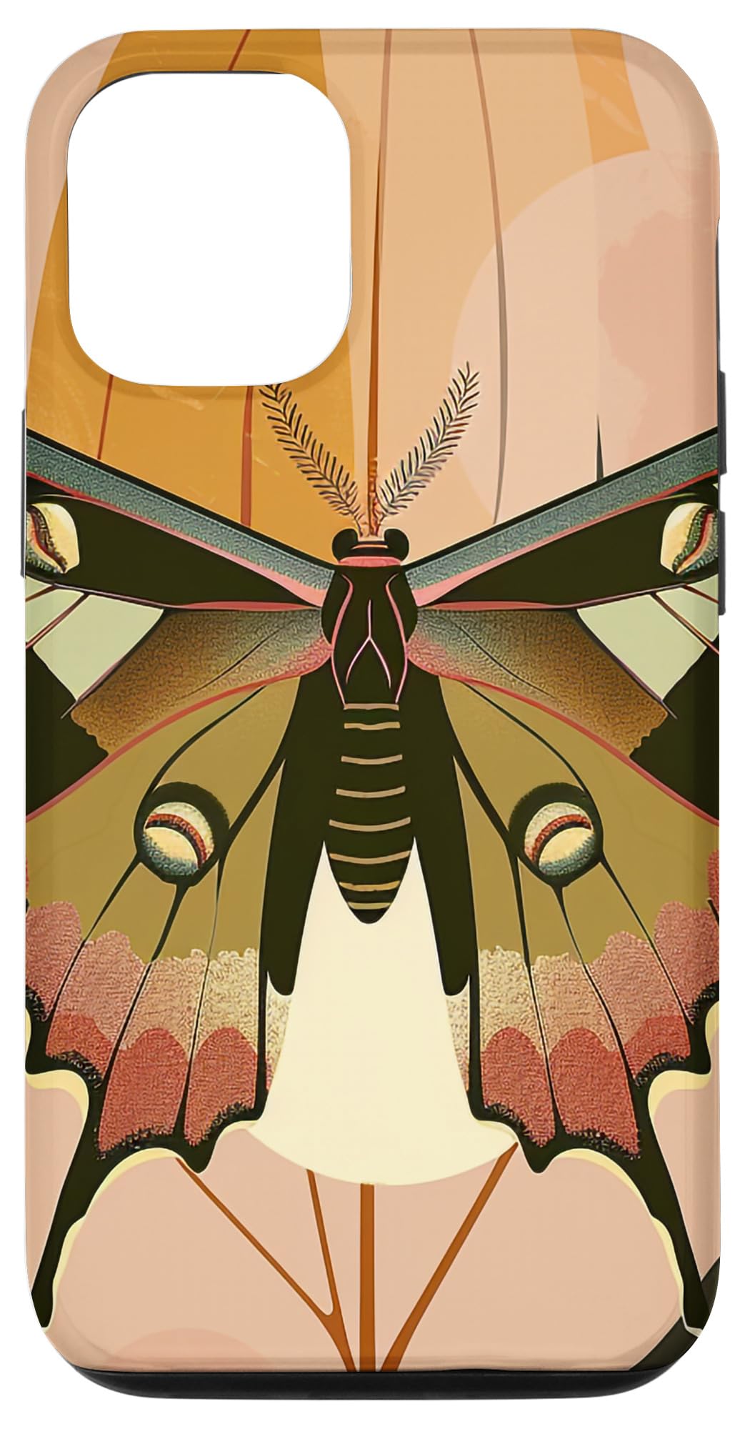 iPhone 13 Pro Cute Pastel Earth Colored Floral Tropical Luna Moth Case