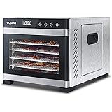 COSORI Premium Food Dehydrator Machine(50 Free Recipes), 6 Stainless Steel Trays with Digital Timer and Temperature Control for Beef,Jerky,Fruit,Dog Treats,Herbs,ETL Listed/FDA Compliant