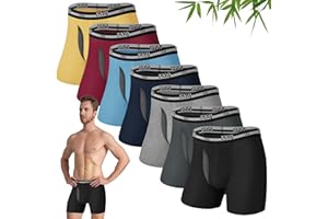 EKQ Mens Underwear Boxer Briefs 7 Pack Breathable Boxers for Men with Fly Bamboo Rayon Underwear Mens Tagless Soft Trunks