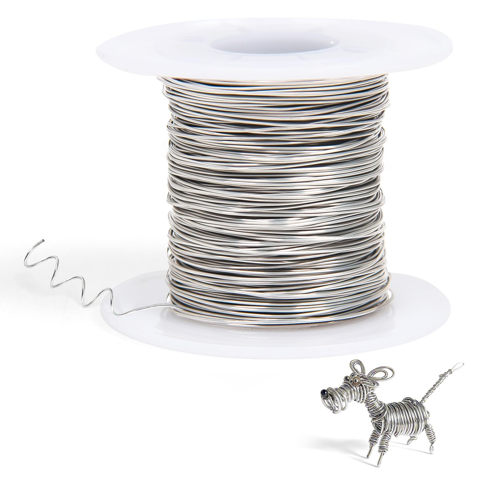 Photo 1 of 24 Gauge (0.02'') Stainless Steel Craft Wire for Jewelry Making, 165 feet Dead Soft Stainless Steel Bailing Thin Wire, Silver Snare Wire for Craft and Jewelry Making, Round Selection