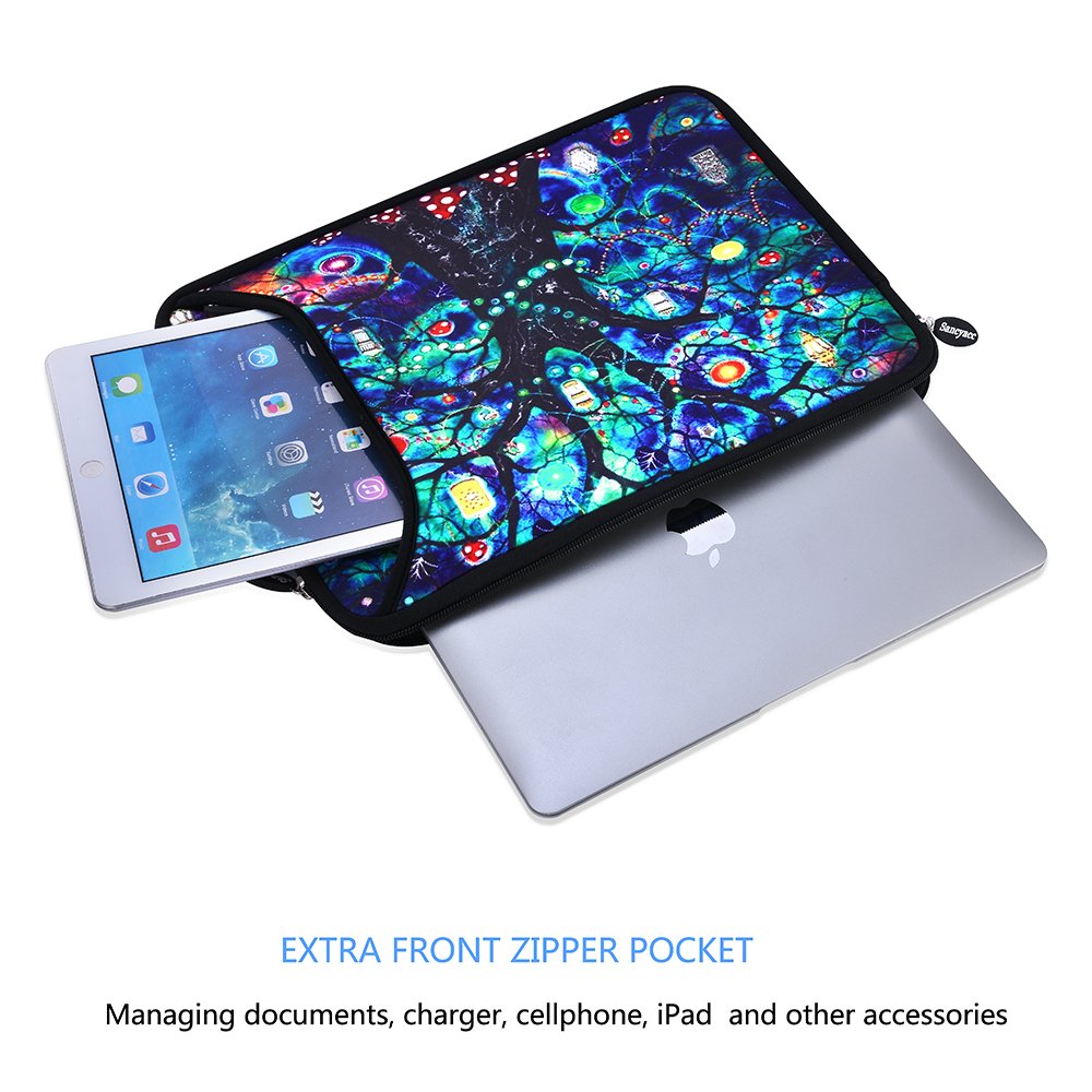 Sancyacc Laptop Sleeve, Water-Resistant Sleeve Bag Cover 13-13.3 Inch, Neoprene Laptop Bag Case, Full Protective Carrying Notebook Pocket for MacBook Air/Pro (Lifetree)
