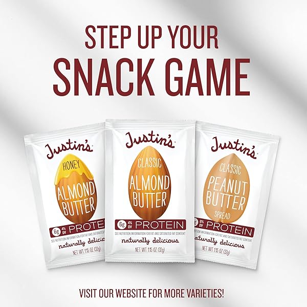 JUSTIN’S CLASSIC GLUTEN-FREE ALMOND BUTTER SQUEEZE PACKS, 1.15 OUNCE (PACK OF 10)