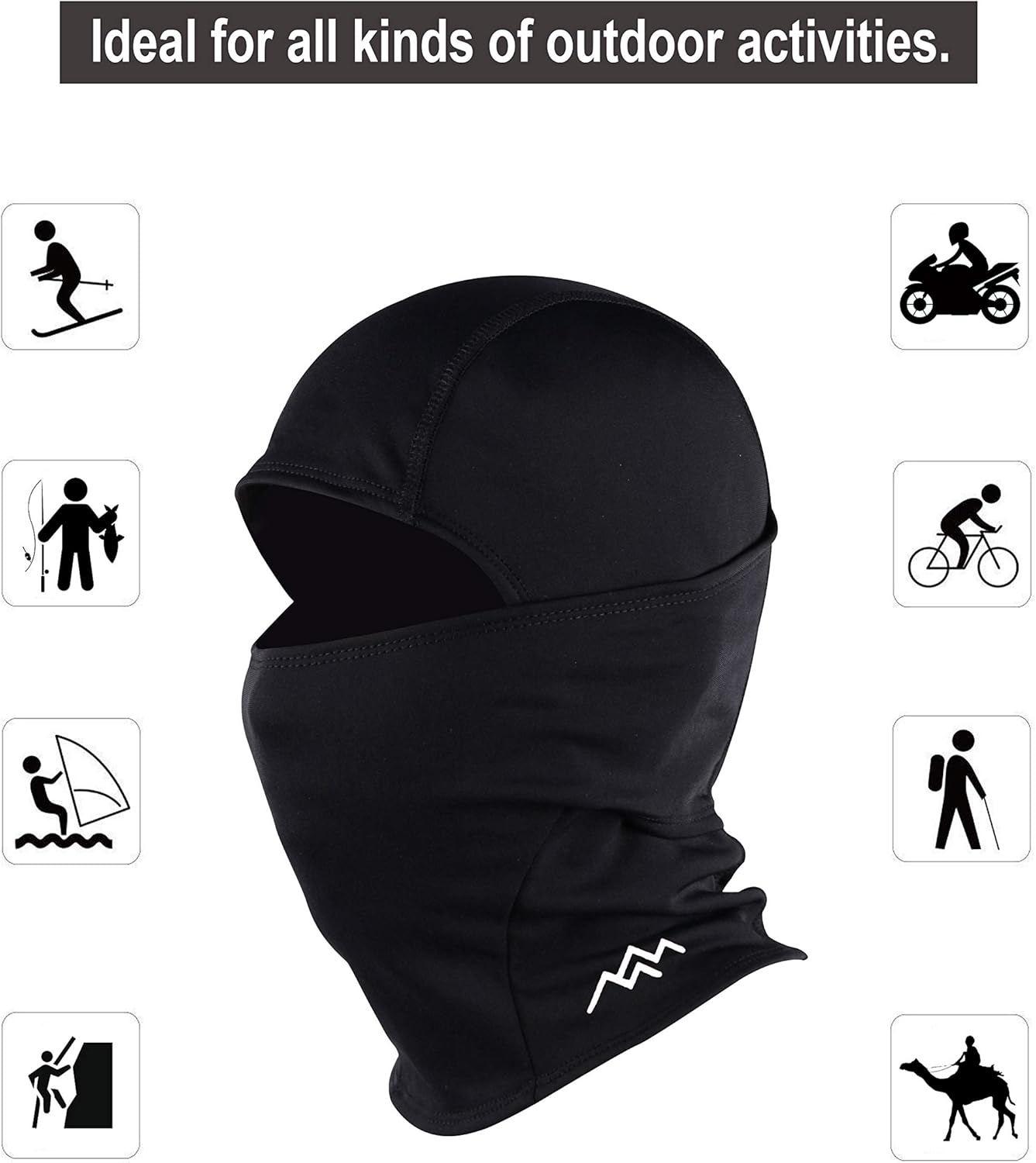 TRAILSIDE SUPPLY CO. Balaclava Face Mask Sun Hood Tactical Lightweight Ski Motorcycle Cycling Running,Black: Clothing