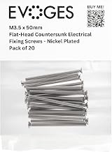 EVOGES M3.5 x 50mm Flat Head Socket Screws 20 Pack Nickel Plated Steel view 5