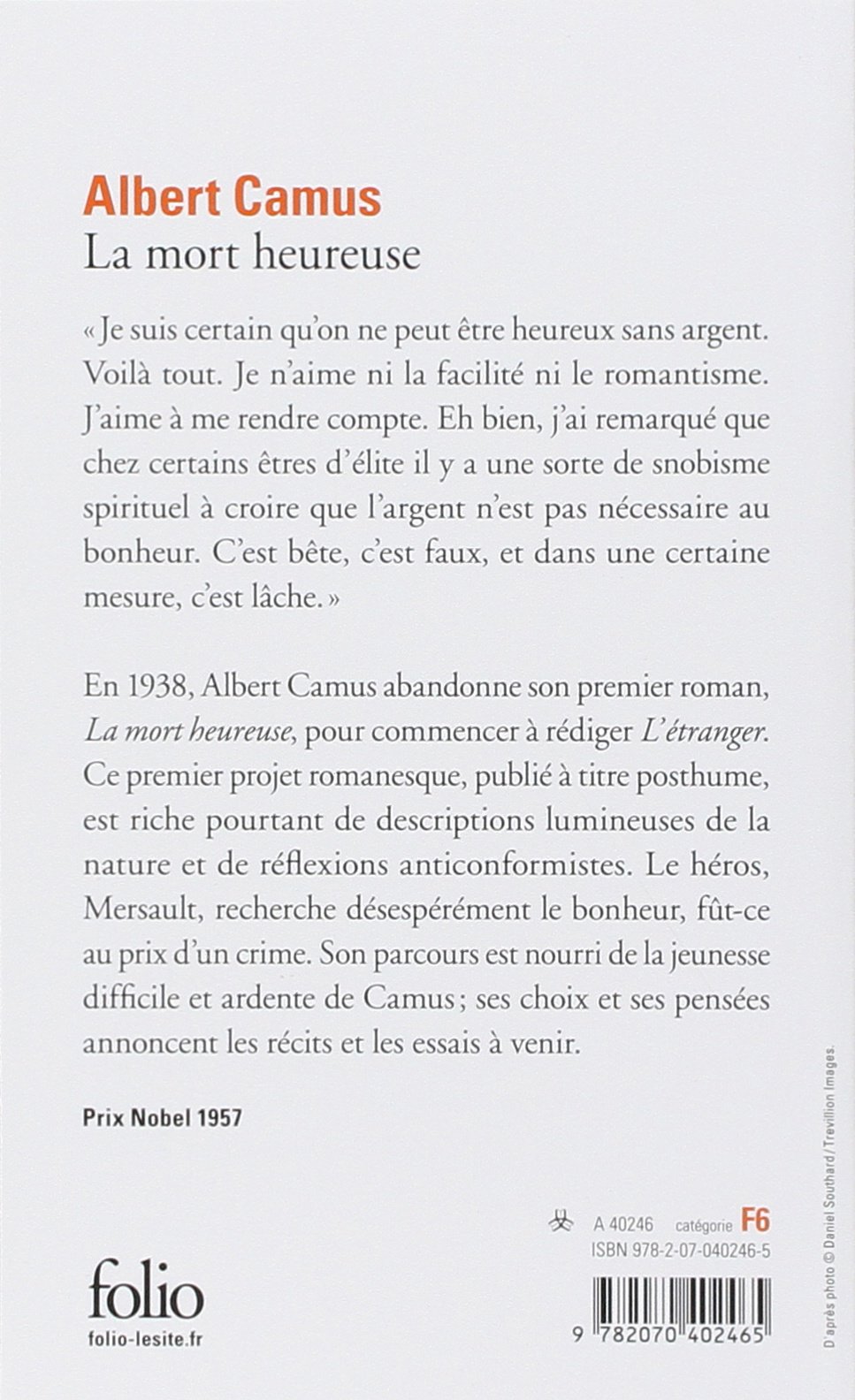 Mort Heureuse N1 Folio French Edition Albert Camus Gallimard Folio Edition Gallimard Folio 9782070402465 Amazon Com Books