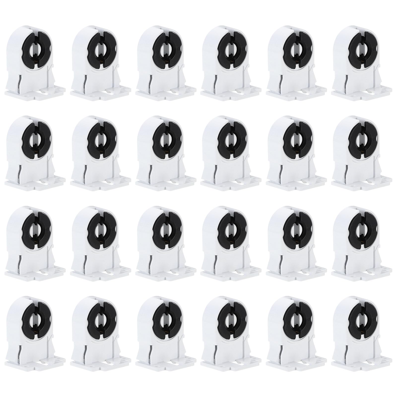 PATIKIL T8 Fluorescent Light Holder, 24 Pack G13 Lamp Base LED Fluorescent Tube Light Socket 250V Non-shunted Turn Type Lamp Holder Replacement, 37x29x23mm