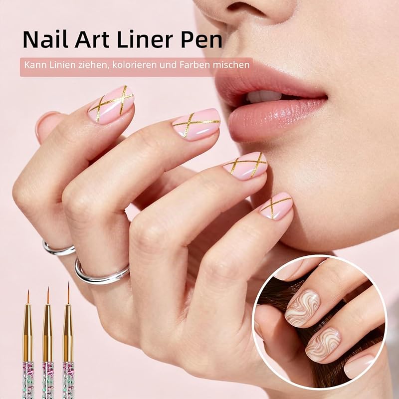 32 Stück Professionelle Nageldesign-Pinsel Nagelzeichnungs-Stifte & Punktierwerkzeuge mit Nagelpinselhalter Präzise Maniküre-Pinsel für Anfänger & Salon geeignet Perfekt für DIY-Nageldesign zu