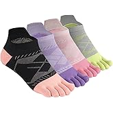 Meaiguo Toe Socks for Men Women-Breathable Low Cut Five Finger Socks For Running with Arch Support 4 Pairs
