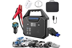 COSSIFTW 10000A Heavy Duty Jump Starter AC 200W Generator 130wh Jump Booster PD 60W Two-Way Fast-Charging for All 12V Gas & u