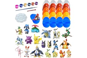 JIFTOK Filled Easter Eggs with Surprise Toys Inside, Po-ke-mon Easter Basket Stuffers for Toddler, Easter Party Favors, Filled Easter Eggs Hunt, Easter Egg Fillers, Easter Decorations Gift for Kids-21 Pcs
