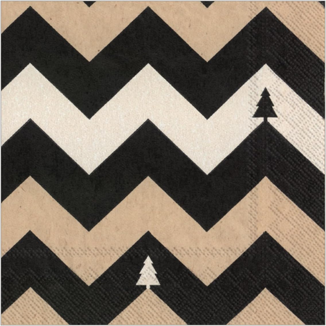 Boston International Holiday Paper Cocktail Napkins, 20-Count, Zick Zack