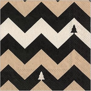 Boston International Holiday Paper Cocktail Napkins, 20-Count, Zick Zack