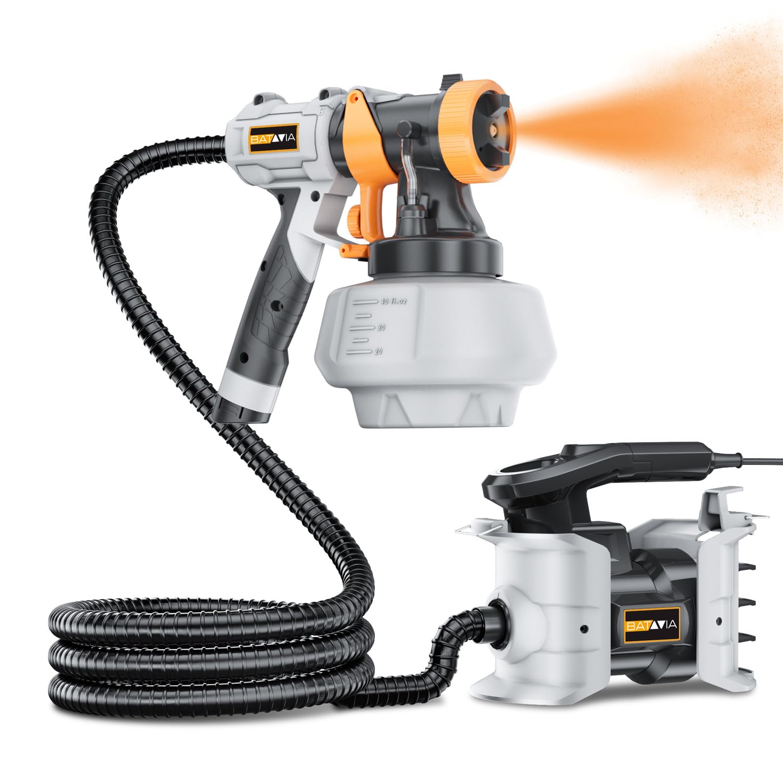 Photo 1 of Upgraded Paint Sprayer-BATAVIA 700W HVLP High Power Spray Paint Gun with 6FT Air Hose, 4 Nozzles & 3 Patterns, Paint Sprayer for House Painting,Furniture,Cabinets,Fence,Walls,DIY Projects,etc