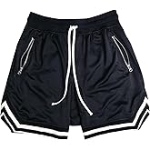 DIOTSR Mens Mesh Basketball Shorts Running Athletic Gym Workout Shorts with Zip Pocket
