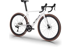 SAVADECK Carbon Fiber Road Bike, Hydraulic Oil Disc Bike with Carbon Fiber Frame and Wheelset, Lightweight Full Carbon Racing Bicycle with Shimano R7120 24S Shift Set for Adults