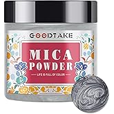 GOODTAKE Grey Mica Powder | Resin Color Pigment | Resin Dye | Mica for Soap Making, Candle Making, Bath Bomb, Slime, Nail Polish, Eye Shadow - Pure Natural Mica Powders (Grey, 2 oz)