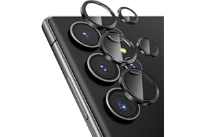 AGVEE 5 * 2 Set 10Pcs for Samsung Galaxy S23 Ultra Camera Lens Protector, 9H Tempered Anti-Scratch Ultra-Thin Glass with Aluminum CD Pattern Ring Cover for S23 Ultra 5G Accessories, Black