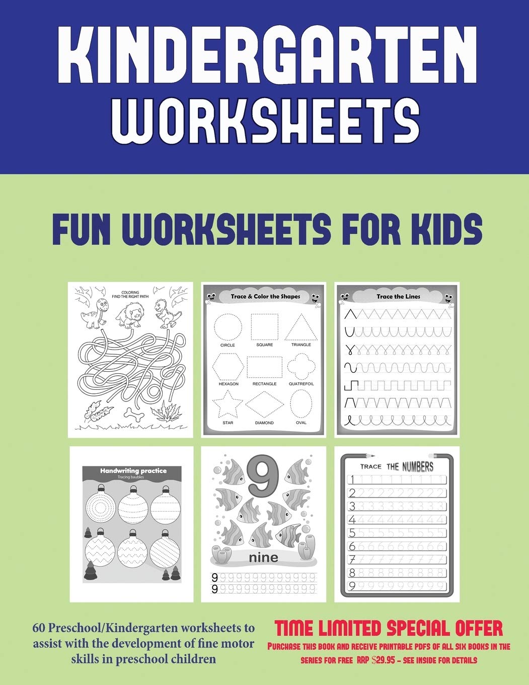 kindergarten worksheets 60 preschool kindergarten worksheets to assist with the development of fine motor skills in preschool children manning james 9781838568993 amazon com books