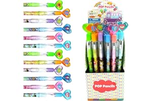 TINYMILLS Tiny Mills 24 Pcs Ice Cream Multi Point Stackable Push Pencil Assortment with Eraser for Ice Cream Birthday Party Favor Prize Carnival Goodie Bag Stuffers Classroom Rewards Pinata Fillers