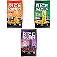 Lotus Foods Bulk Organic Rice Ramen With Miso Soup Variety Bundle - Gluten Free Rice Ramen, Whole Grain Noodles - Forbidden Black, Jade Pearl, Millet & Brown Rice - 2.8 Oz Bags (Pack of 6)