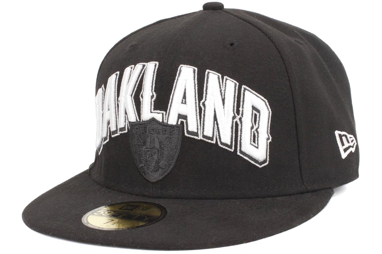NFL Oakland Raiders Draft 5950 Cap, Black, 6 7/8 Sports