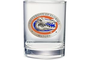 Heritage Pewter University of Florida Double Old Fashion | Double Rocks Glass 14 OZ for Liquor | Expertly Crafted Pewter Glass