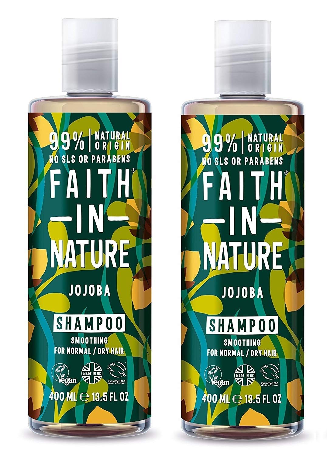 (2 Pack) - Faith in Nature - Jojoba Shampoo | 400ml | 2 PACK BUNDLE