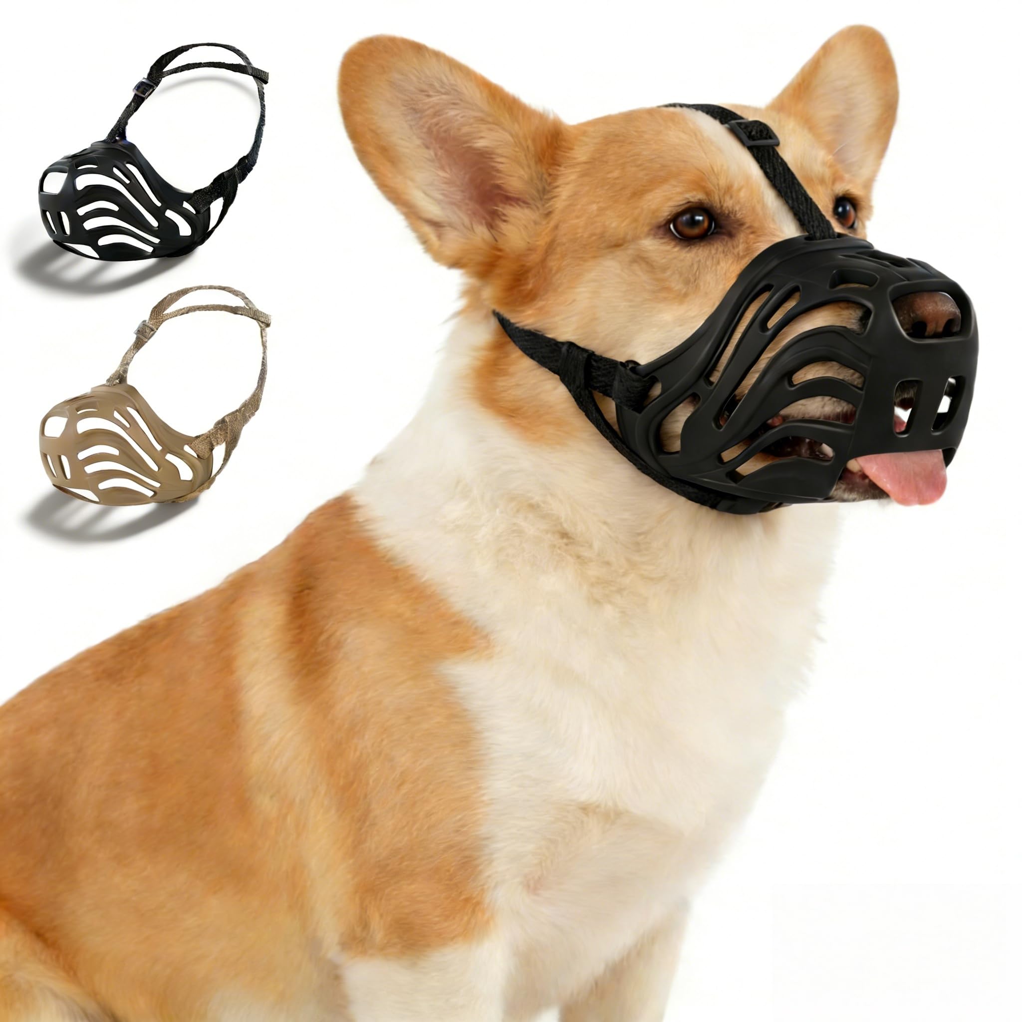 Photo 1 of KnJuLee Dog Muzzle, Silicone Dog Muzzle, Durable, Breathable, Anti Bite, Anti Barking, Allow for Drinking Water, Adjustable Strap, Suitable for Small to Large Dogs (Black, XL)