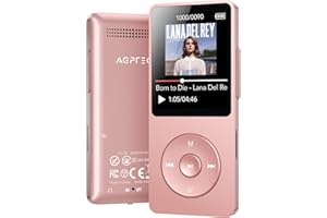 AGPTEK 64GB MP3 Player with Bluetooth 5.3, 1.8 inch Screen Portable Music Player with Speaker, FM Radio, Voice Recorder, Supp