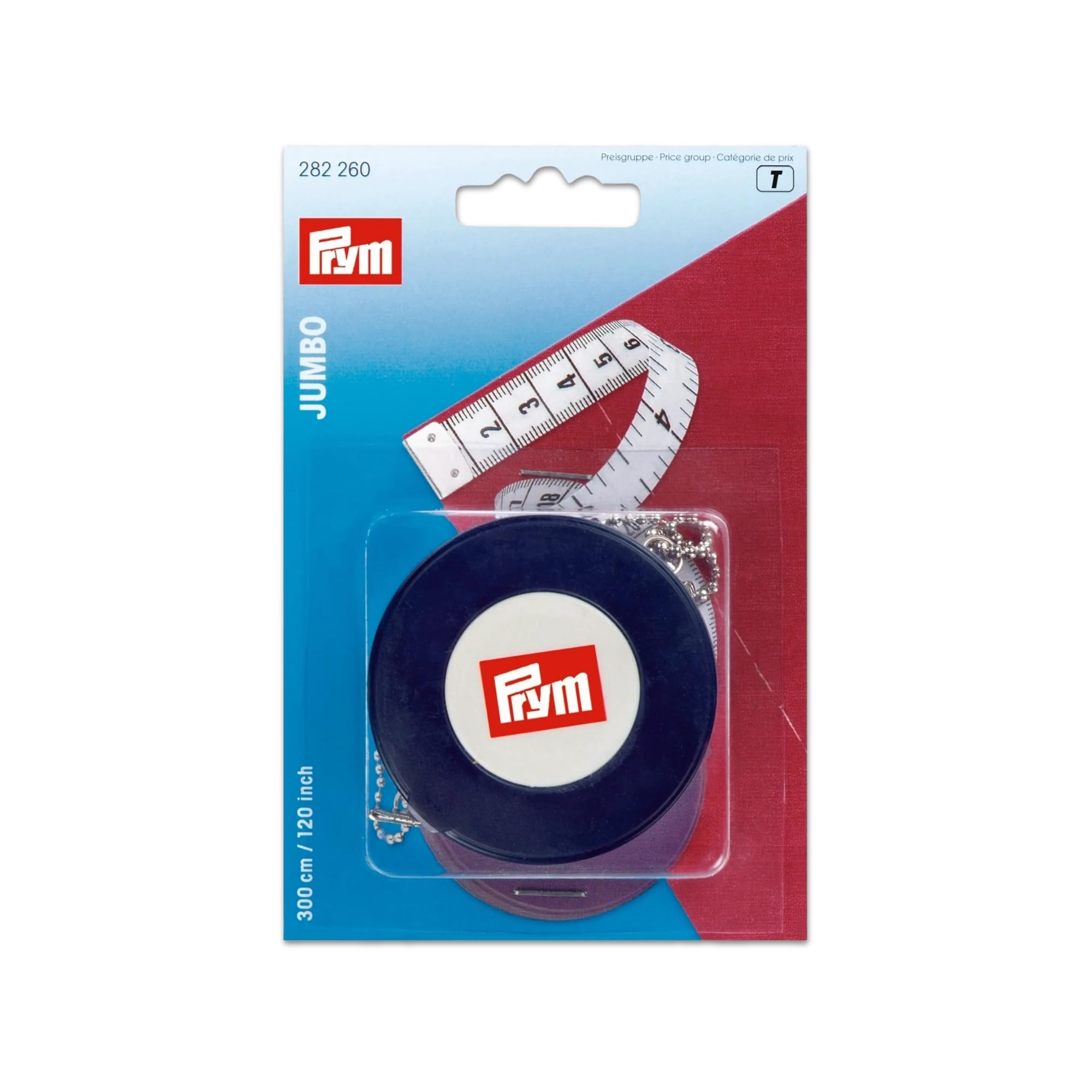 Prym 300 cm/ 120-inch cm/inch Spring Tape Measure Jumbo, White