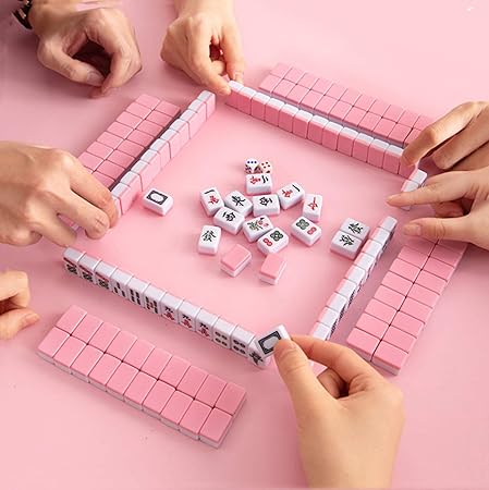 Amazon Getteer 麻雀 麻雀牌 マージャン牌セット マージャンパイ ミニ麻雀牌 ピンク 麻雀 おもちゃ