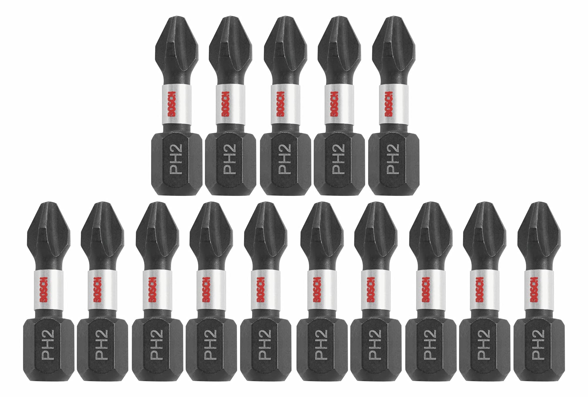 BOSCH ITPH2115 15-Pack 1 in. Phillips #2 Impact Tough Screwdriving Insert Bits