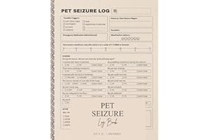 PET SEIZURE LOG BOOK: Track and Monitor Your Pet's Seizure Episodes and Health