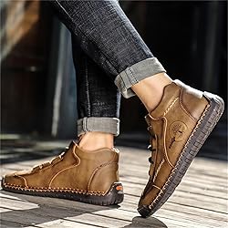 Mens Casual Boots Leather Chukka Shoes Vintage