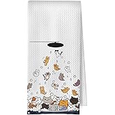 BlissfulAbon Funny Cat Hand Towels - Black Cat Decorative Bathroom Hand Towel, Kid Bathroom Decor, 16 X 24 Inch