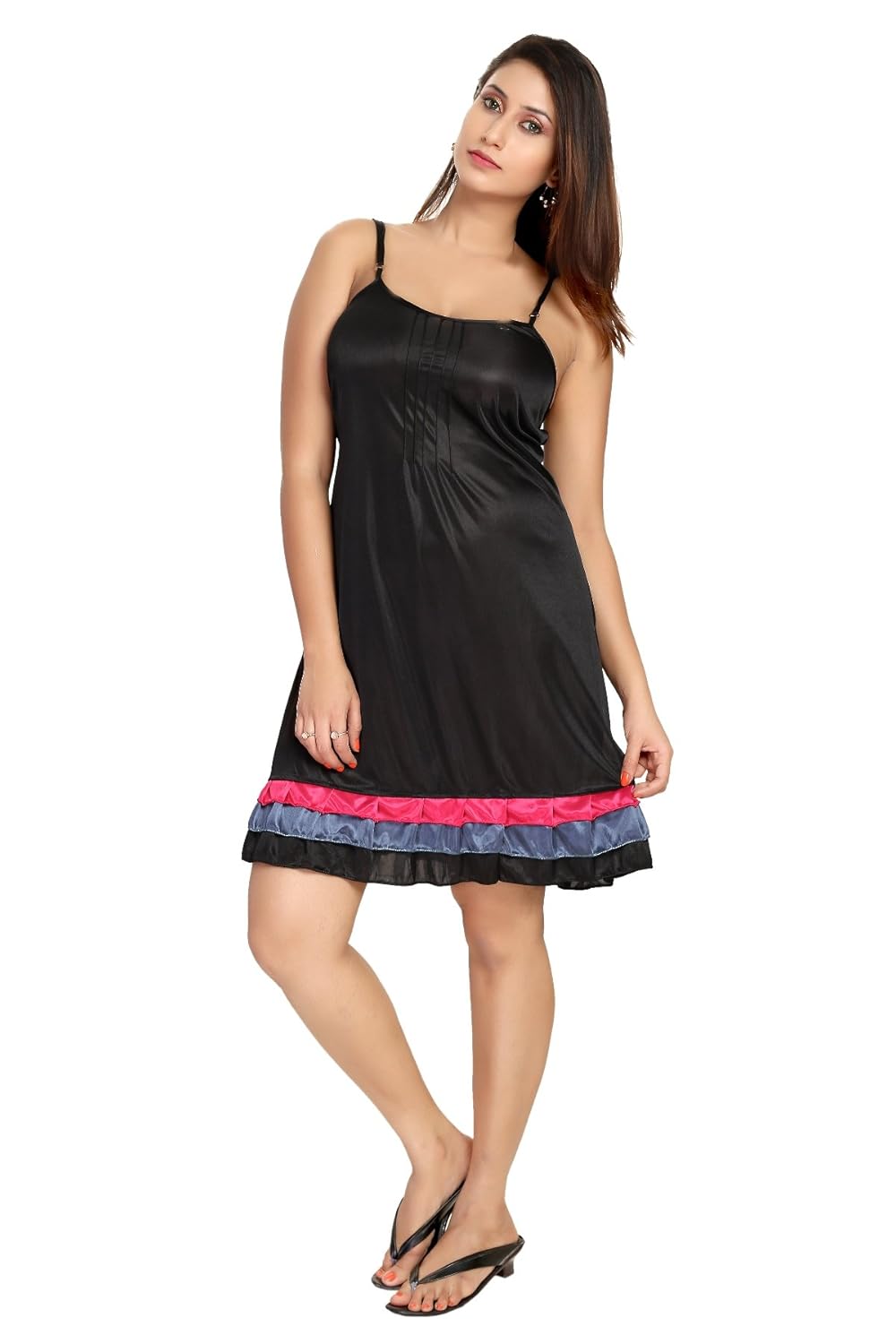 fashigo women's 2 piece satin nighty (free size)