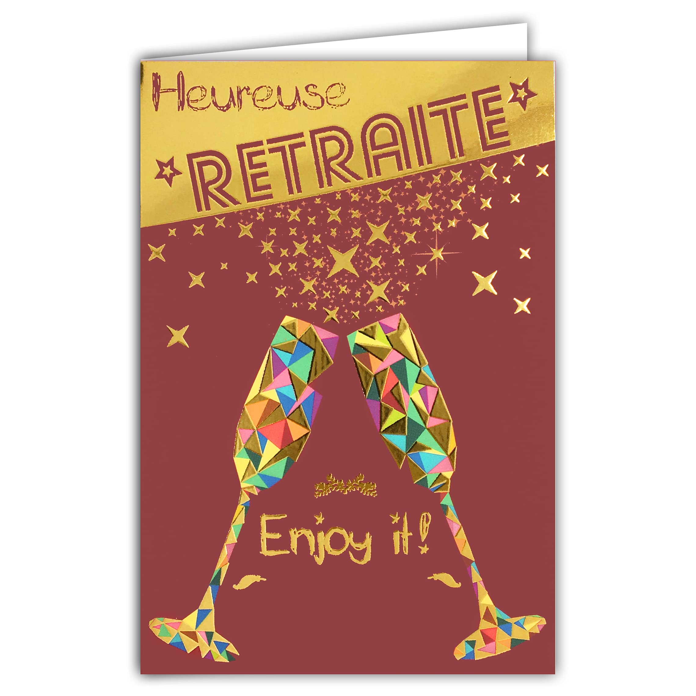 69-5028 Happy Retreat Departure Colleague Congratulations Bottle Cups Flutes Card
