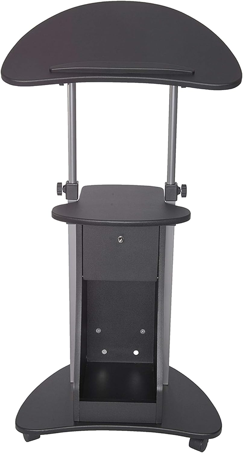 Techni Mobili Sit-to-Stand Mobile Medical Laptop Computer Cart, Black: Furniture & Decor