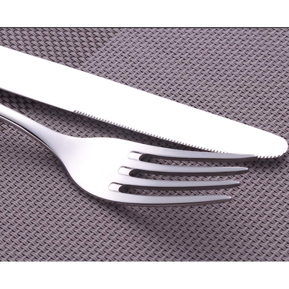 Silver Cutlery Set 18/10 Stainless Steel Flatware Dinner Knife Fork Spoon Set Mirror Polished Dishwasher Safe Picnic Cutlery Set