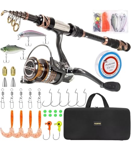 Folding Fishing Pole & Reel Combos Collapsible Telescopic Mini Fishing Rod