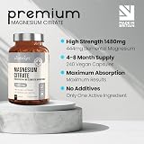 VitaBright Magnesium Citrate 1480mg | 444mg Elemental Mg | Vegan Capsules view 6