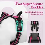 rabbitgoo Small Dog Harness No Pull Reflective Rose Red Easy Control Handle view 4
