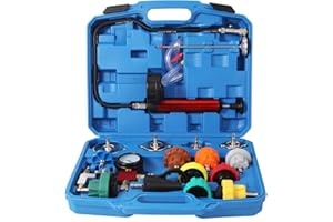 Wenzhon Radiator Pressure Tester Kit, Coolant Pressure Tester and Vacuum Refill Kit for Automotive Cooling System Water Tank Leakage Detection (Universal Fit 16PCS)