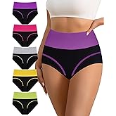 YDQ Women's Cotton Underwear Tummy Control High Waisted Panties Stretch Comfortable Full Coverage Breathable Briefs 4/5 Pack