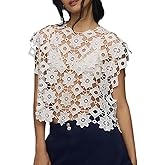 Yimoon Women's Hollow Out Floral Lace Vest Sleeveless Crewneck Cover Up Summer Going Out Tops