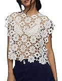 Yimoon Women's Floral Shell Vest Top Hollow Out